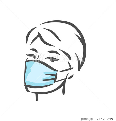 Emotional face with medical mask, pandemic, virus, COVID-19 panic emotion Emotional face with medical mask, pandemic, virus, COVID-19 panic emotion 71471749