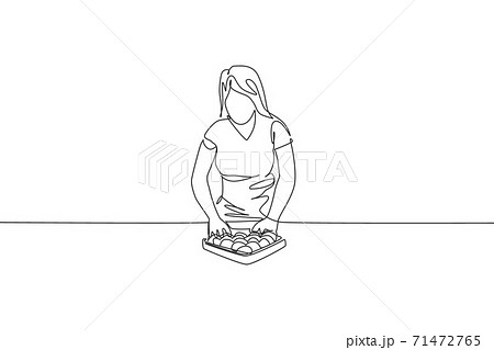 Single continuous line drawing of young beauty billiards girl preparing ball pool billiards table at billiard room in bar. Indoor sport game concept. Trendy one line draw design vector illustration Single continuous line drawing of young beauty billiards girl preparing ball pool billiards table at billiard room in bar. Indoor sport game concept. Trendy one line draw design vector illustration 71472765