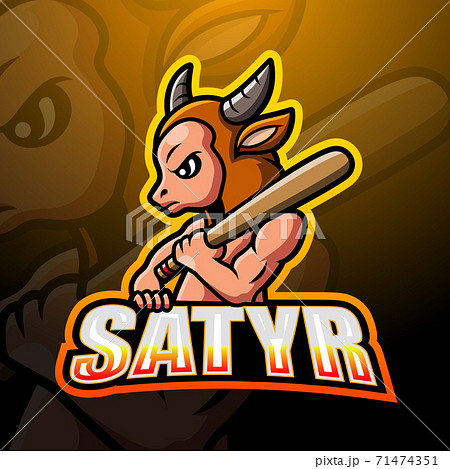 Satyr mascot esport logo design	 71474351