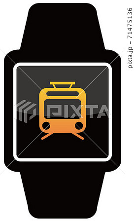 スマートウォッチのベクターイラスト 電車アイコン スマートウォッチのベクターイラスト 電車アイコン 71475136