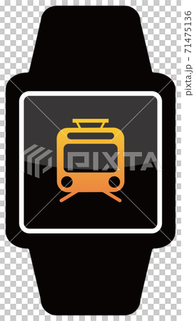 智能手錶火車圖標矢量插畫 71475136