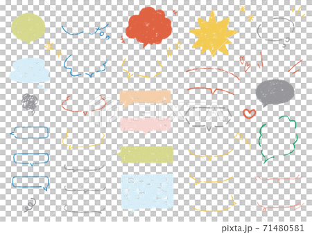 クレヨンで描いたような吹き出しセット 71480581
