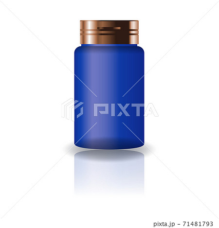 Blank blue medicine round bottle with cap lid for beauty or healthy product. Blank blue medicine round bottle with cap lid for beauty or healthy product. 71481793