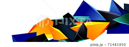 Triangle mosaic abstract background, 3d triangular low poly shapes. Geometric vector illustration for covers, banners, flyers and posters and other 71481950