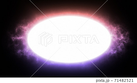 White elliptical glowing banner with smoke around 71482521