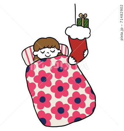 クリスマスプレゼントのイラスト/眠る子ども クリスマスプレゼントのイラスト/眠る子ども 71482902