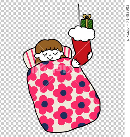 クリスマスプレゼントのイラスト/眠る子ども クリスマスプレゼントのイラスト/眠る子ども 71482902