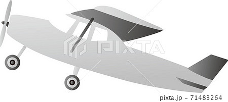 飛行機 セスナ 宣伝 チラチ まく 白黒 イラスト素材のイラスト素材