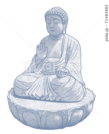 御影石の仏像のイラスト素材 7148