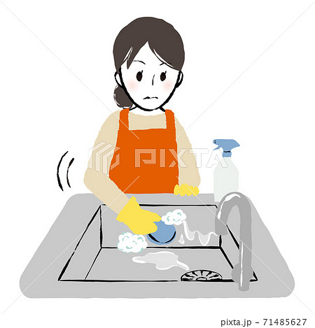 台所シンクの掃除のイラスト素材