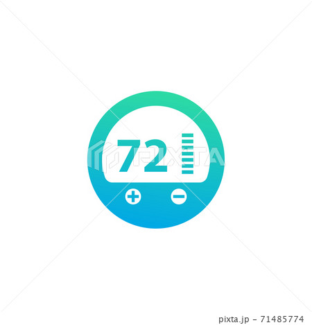thermostat icon, vector pictogram on white thermostat icon, vector pictogram on white 71485774