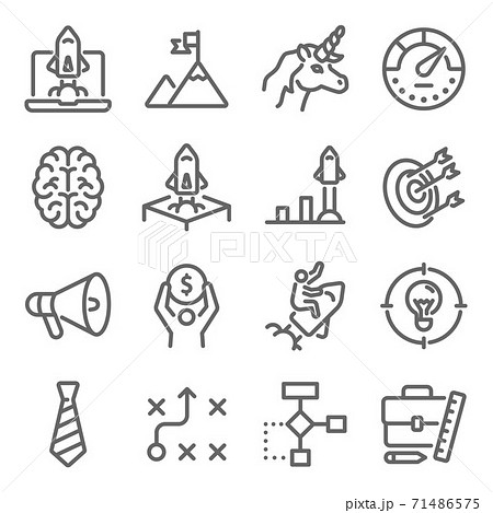 Start Up Icon Illustration Vector Set Contains のイラスト素材