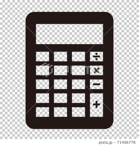 シンプルな電卓のアイコン 白黒のイラスト素材