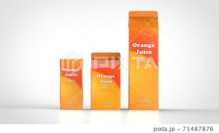 orange juice 3 size front 3d rendering orange juice 3 size front 3d rendering 71487876