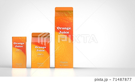 orange juice 3 size front left 3d rendering 71487877