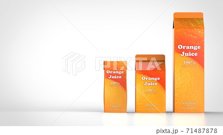 orange juice 3 size front right 3d rendering orange juice 3 size front right 3d rendering 71487878