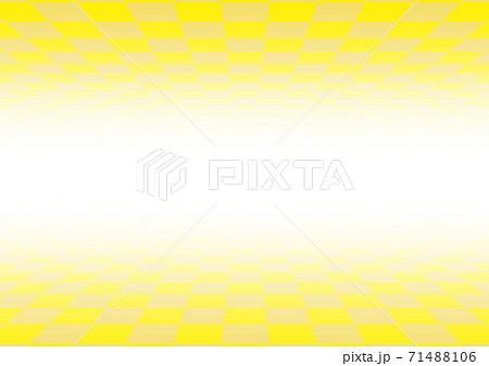 黄色のチェック柄空間の奥行きが明るくなる背景イラストのイラスト素材