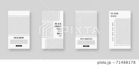 Social media template. Trendy editable social media stories template. Mockup isolated. Template design. Vector illustration. 71488178