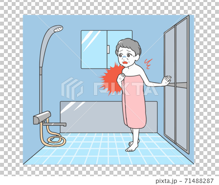 Heat shock in the bathroom Elderly woman 71488287