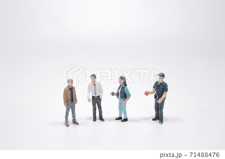 a close up of miniature people with social network a close up of miniature people with social network 71488476