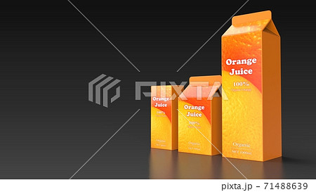 orange juice 3 size black background right 3d 71488639