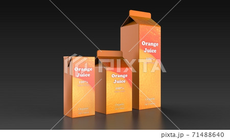orange juice 3 size black background 3d rendering. 71488640