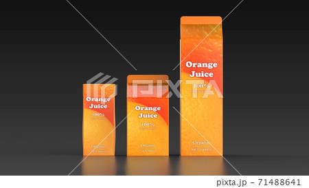 orange juice 3 size black background front 3d 71488641