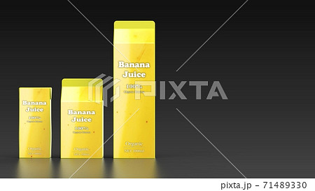 banana juice 3 size black background front left 3d 71489330