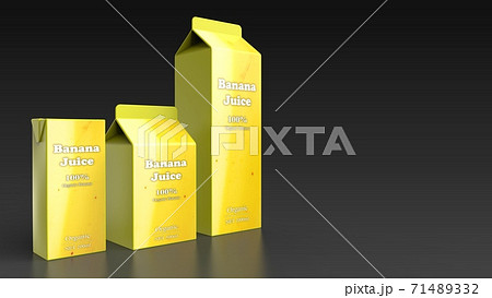 banana juice 3 size black background left 3d 71489332