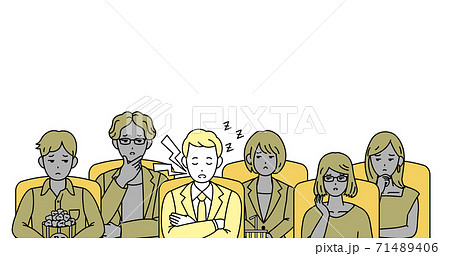 映画館 映画を観る人々 マナー 騒音のイラスト素材