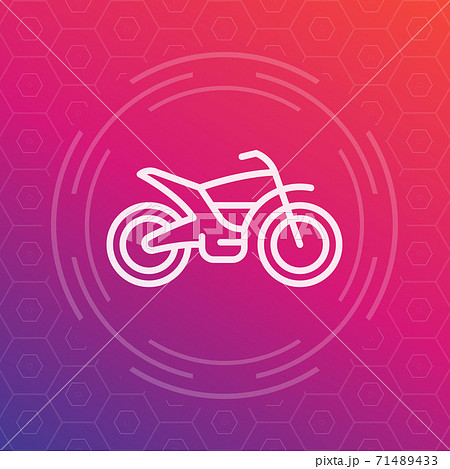 offroad bike, motorcycle linear icon 71489433