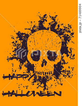 halloween poster with grunge skull 71489904