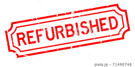 Grunge red refurbished word rubber seal stamp on white background 71490748