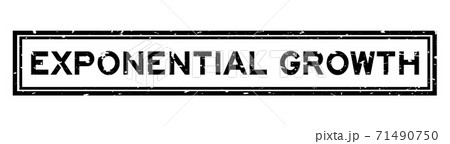 Grunge black exponential growth word square rubber seal stamp on white background 71490750