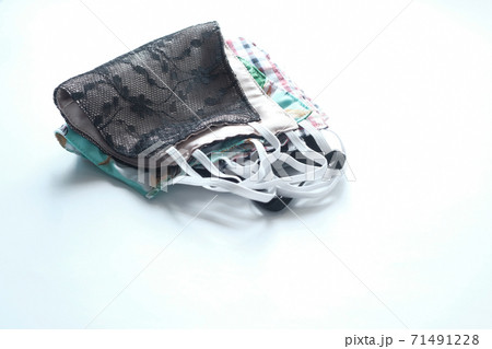 homemade face masks on white background  71491228