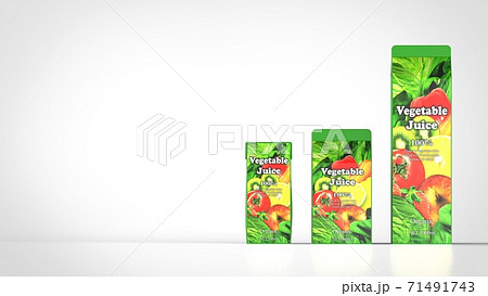 vegetable juice 3 size front right 3d rendering vegetable juice 3 size front right 3d rendering 71491743