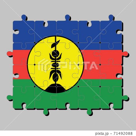 Jigsaw puzzle of New Caledonia flag,  Concept of Fulfillment or perfection. 71492088