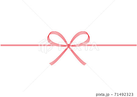 水引　蝶結び　赤 71492323