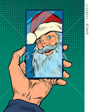 Santa Claus on a conference call online video call 71493577