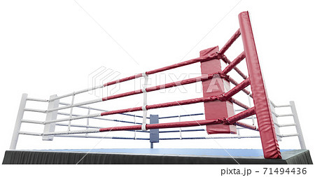 3D boxer arena. Isolated boxing ring. 3D rendering. Corner of the boxing ring. Isolated on a white background 3D boxer arena. Isolated boxing ring. 3D rendering. Corner of the boxing ring. Isolated on a white background 71494436