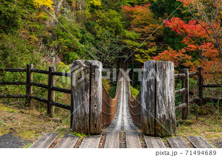 秋の五家荘紅葉風景 71494689