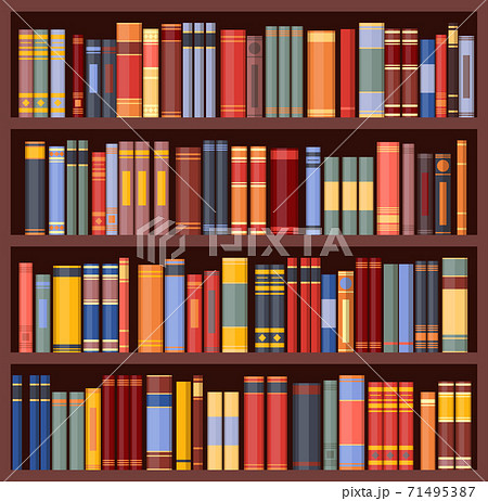 Bookshelf background bookcase with books 71495387 PIXTA