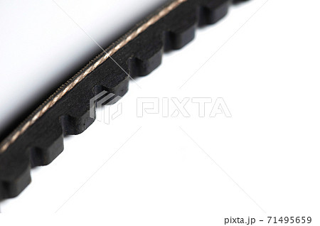 New belt for automobile V-belt electricity generator. Macro close-up blank for background New belt for automobile V-belt electricity generator. Macro close-up blank for background 71495659