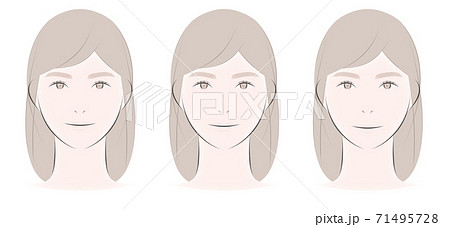 鼻の下の長さ比較女性のイラスト素材