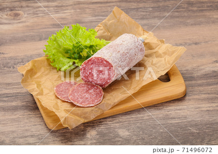 Italian dry Saliami pork sausage 71496072