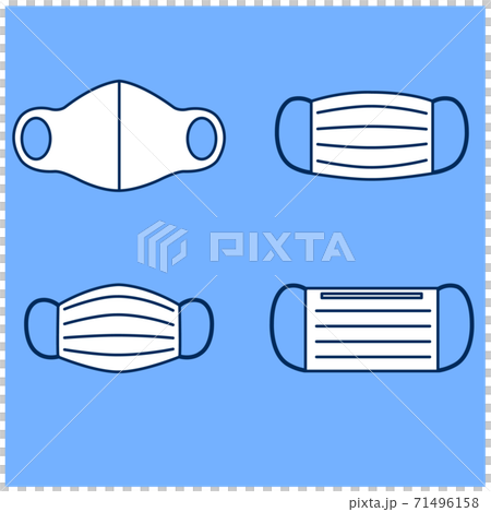 各種口罩的線描 各種口罩的線描 71496158