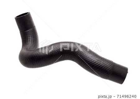 car radiator pipe rubber black spare part isolated object on white background. car radiator pipe rubber black spare part isolated object on white background. 71496240