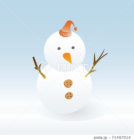 雪だるまと雪景色のベクター 画像 71497014