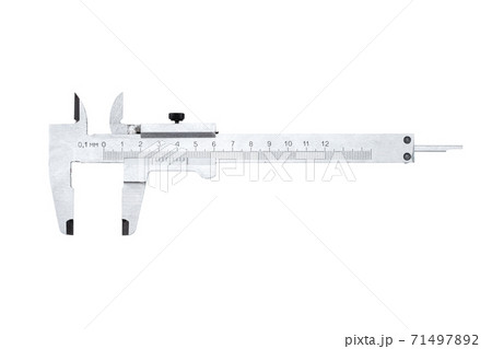 vernier caliper technical tool for measuring sizes, isolated on a white background. 71497892