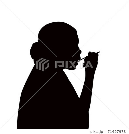 A Girl Head Silhouette Vectorのイラスト素材